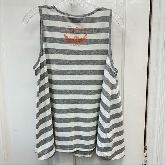 Harley Davidson Motorcycles sleeveless tank top shirt women's xl grey white - Picture 3 of 5